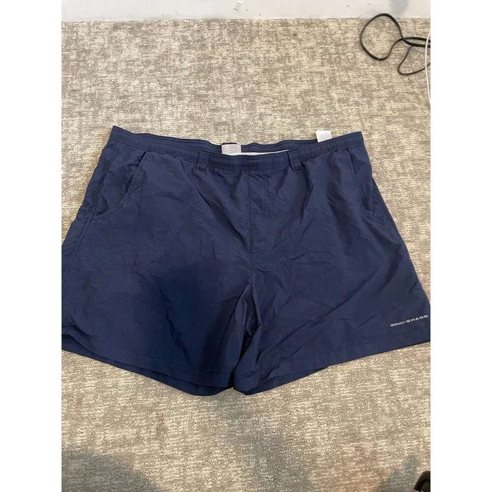 Columbia Men’s Swim Shorts Size XL Blue Solid Lined Pockets Drawstring